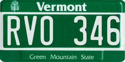 VT license plate RVO346