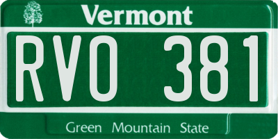 VT license plate RVO381