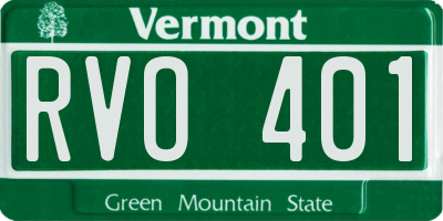 VT license plate RVO401