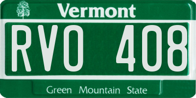 VT license plate RVO408