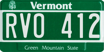 VT license plate RVO412