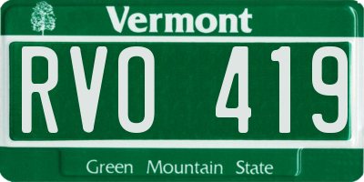 VT license plate RVO419