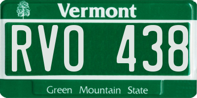 VT license plate RVO438
