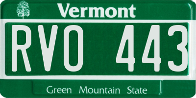 VT license plate RVO443