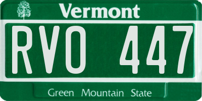 VT license plate RVO447