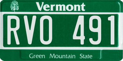 VT license plate RVO491