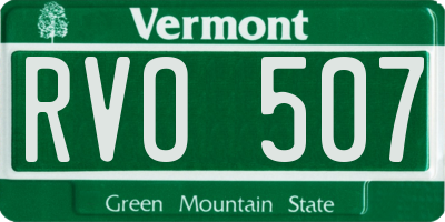 VT license plate RVO507