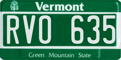 VT license plate RVO635