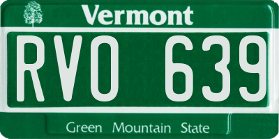 VT license plate RVO639
