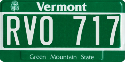 VT license plate RVO717