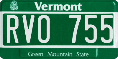 VT license plate RVO755
