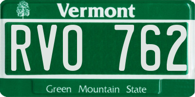 VT license plate RVO762