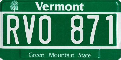 VT license plate RVO871