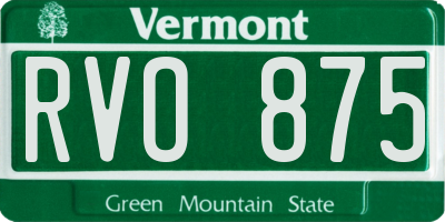VT license plate RVO875