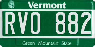 VT license plate RVO882