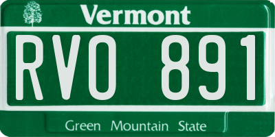 VT license plate RVO891
