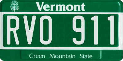 VT license plate RVO911