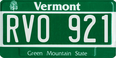 VT license plate RVO921