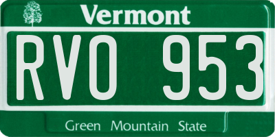 VT license plate RVO953