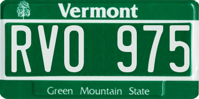 VT license plate RVO975