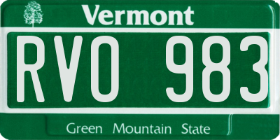 VT license plate RVO983