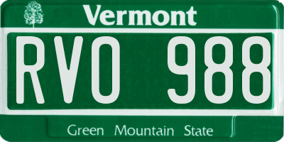 VT license plate RVO988