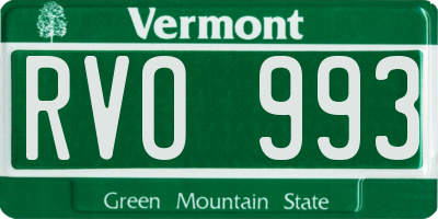 VT license plate RVO993