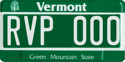 VT license plate RVP000