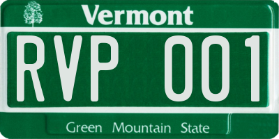 VT license plate RVP001