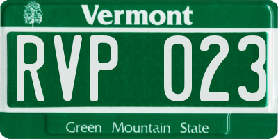 VT license plate RVP023