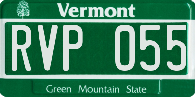 VT license plate RVP055