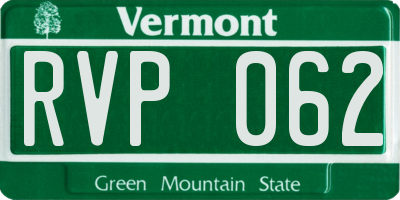 VT license plate RVP062