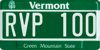 VT license plate RVP100