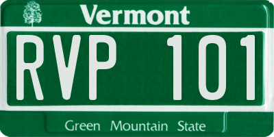 VT license plate RVP101