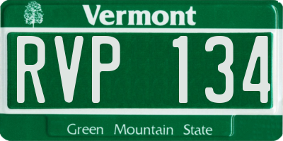 VT license plate RVP134