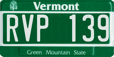 VT license plate RVP139