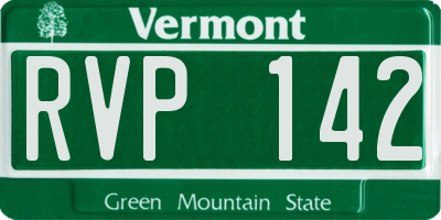 VT license plate RVP142