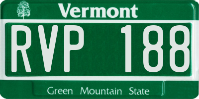 VT license plate RVP188