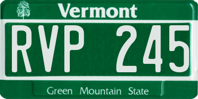VT license plate RVP245