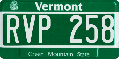 VT license plate RVP258