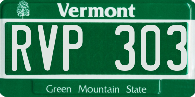 VT license plate RVP303