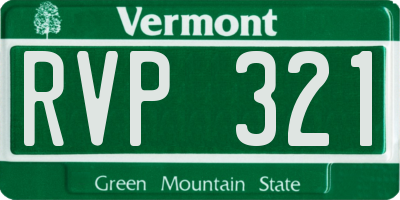 VT license plate RVP321