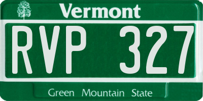 VT license plate RVP327