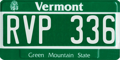 VT license plate RVP336