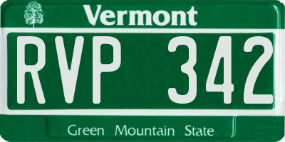VT license plate RVP342
