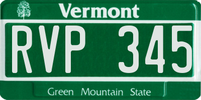 VT license plate RVP345