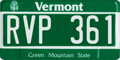 VT license plate RVP361