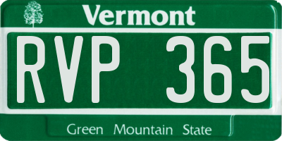 VT license plate RVP365