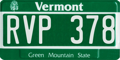 VT license plate RVP378