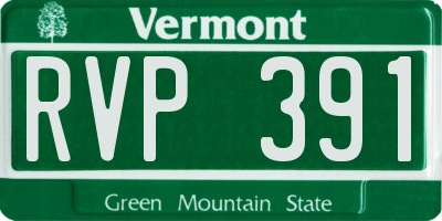 VT license plate RVP391